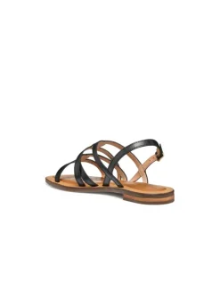 Sandale plate cuir noir GEOX
