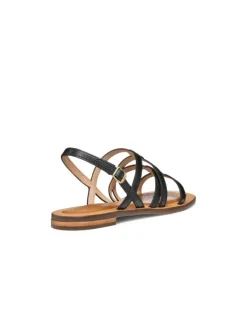 Sandale plate cuir noir GEOX