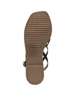 Sandale plate cuir noir GEOX