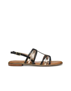 Sandale plate noir cuir GEOX