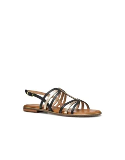 Sandale plate noir cuir GEOX