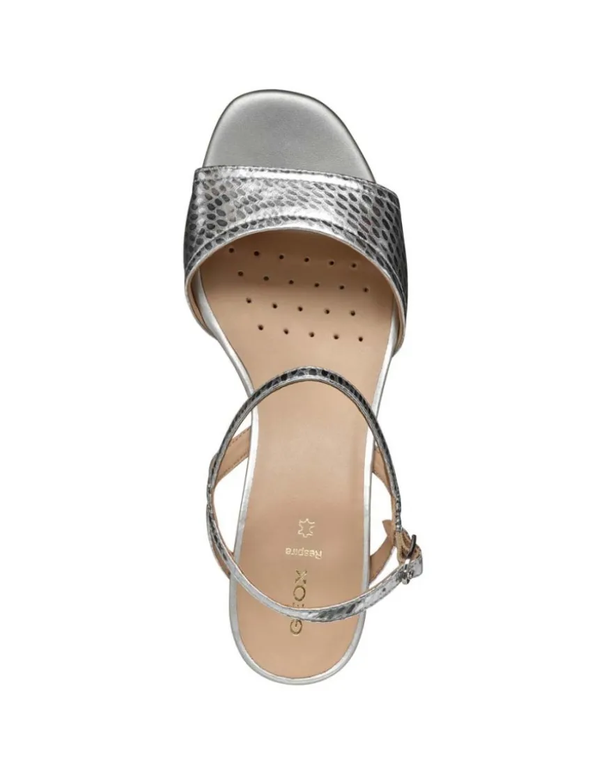 Sandale talon cuir argent GEOX