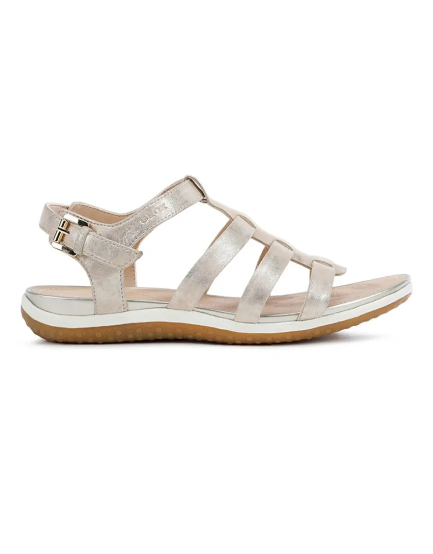 Sandales cuir beige doré GEOX