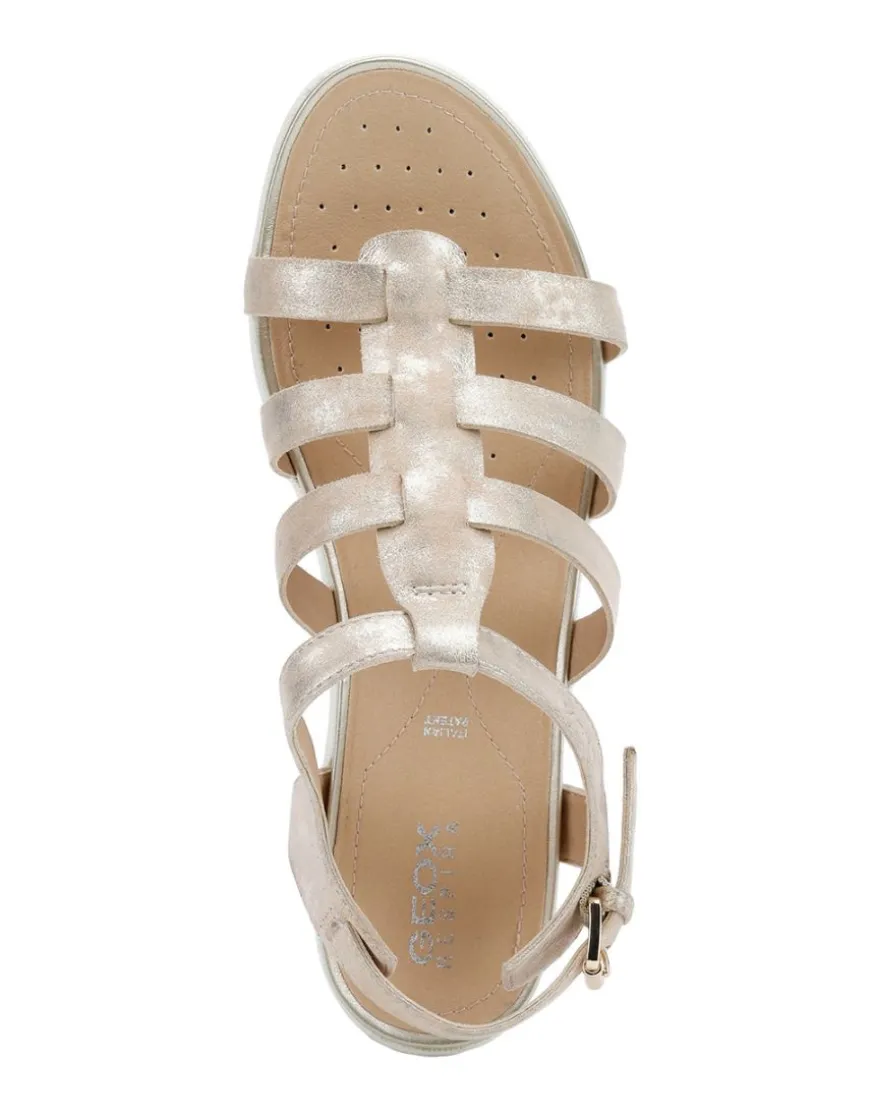 Sandales cuir beige doré GEOX