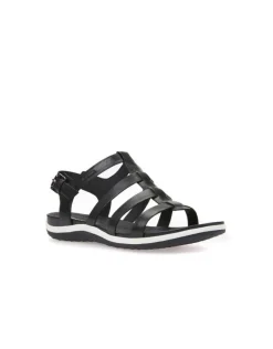 Sandales cuir lisse noir GEOX