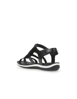 Sandales cuir lisse noir GEOX