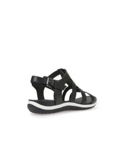 Sandales cuir lisse noir GEOX