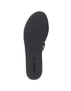 Sandales cuir lisse noir GEOX