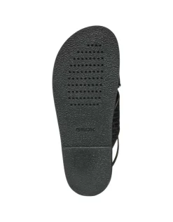 Sandales plates cuir noir GEOX