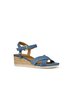 Sandales talon cuir bleu GEOX