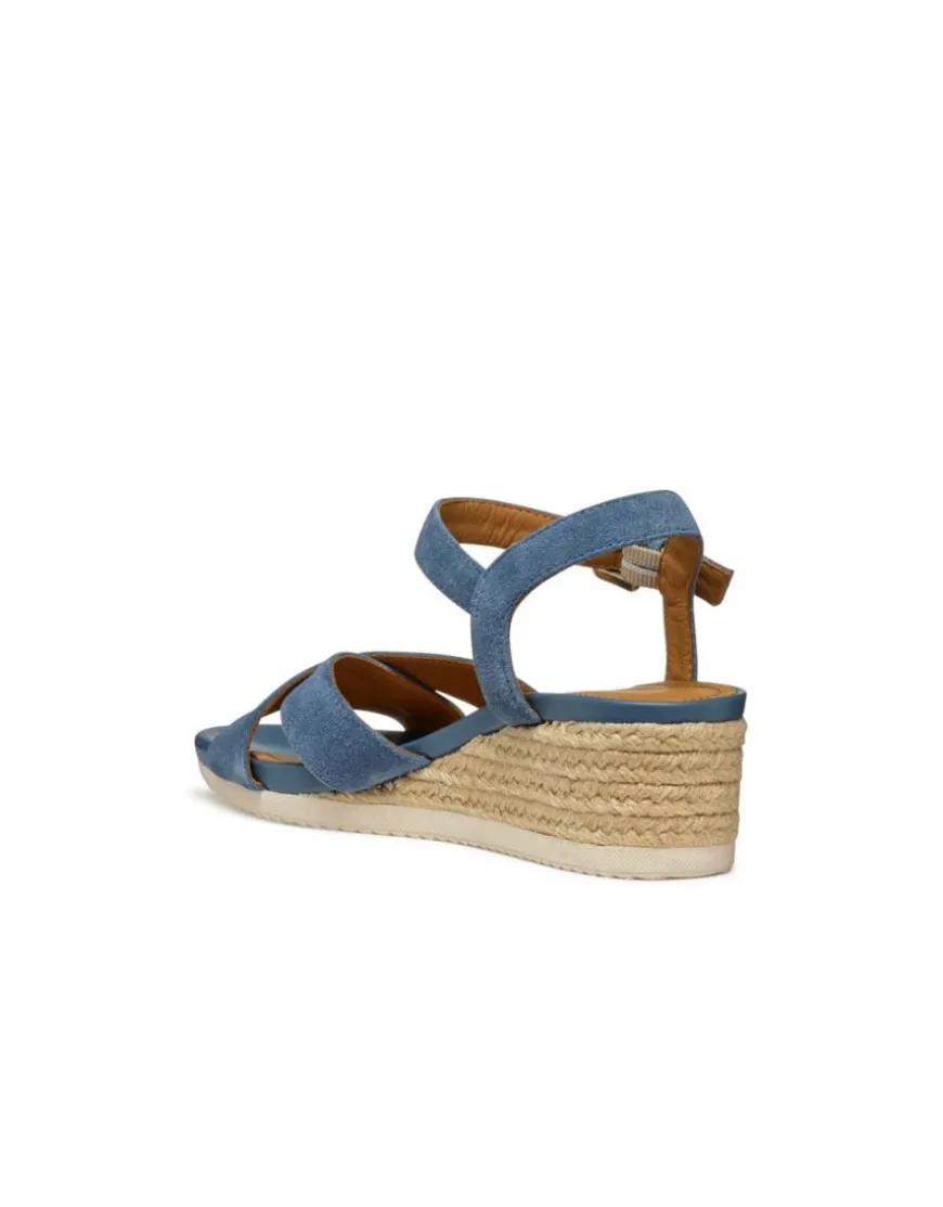 Sandales talon cuir bleu GEOX