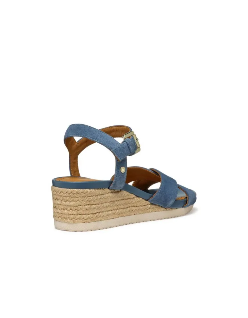 Sandales talon cuir bleu GEOX