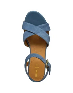 Sandales talon cuir bleu GEOX