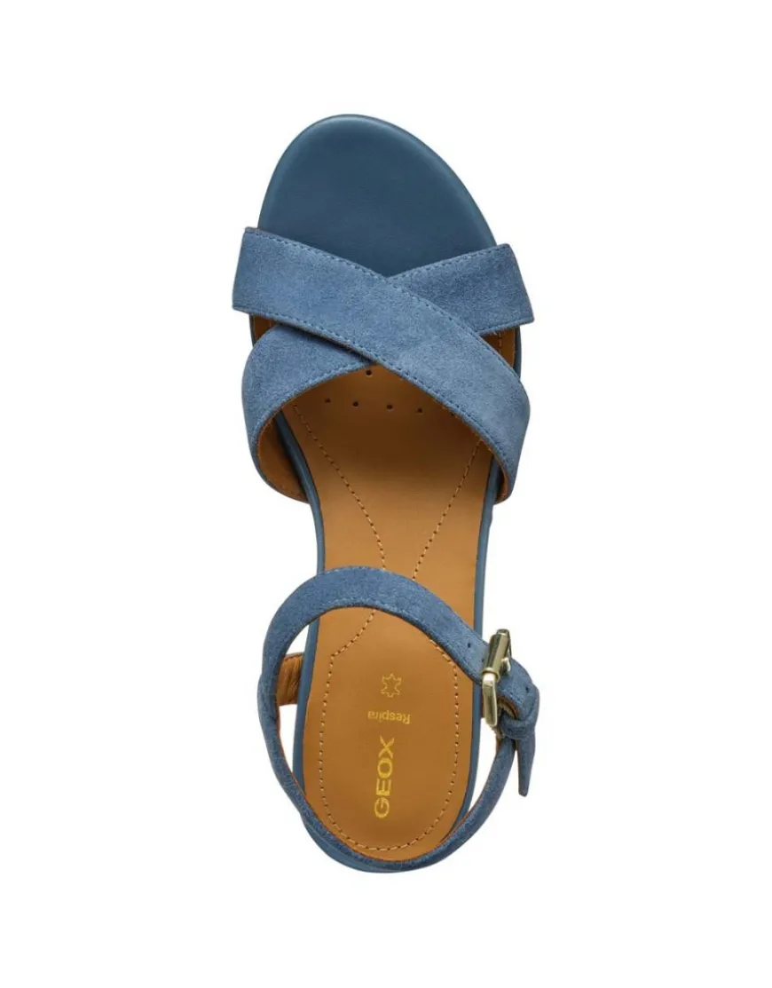 Sandales talon cuir bleu GEOX