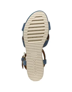 Sandales talon cuir bleu GEOX