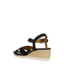 Sandales talon cuir noir GEOX