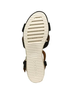 Sandales talon cuir noir GEOX