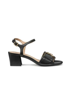 Sandales talon cuir noir GEOX