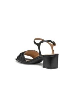 Sandales talon cuir noir GEOX