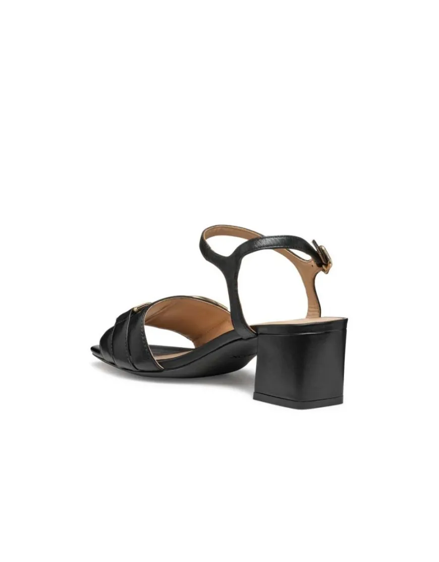 Sandales talon cuir noir GEOX