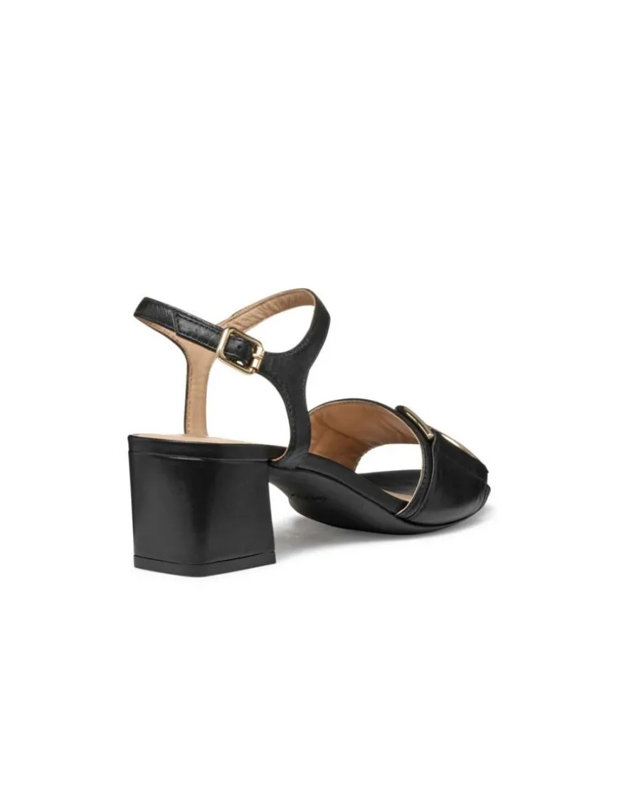 Sandales talon cuir noir GEOX