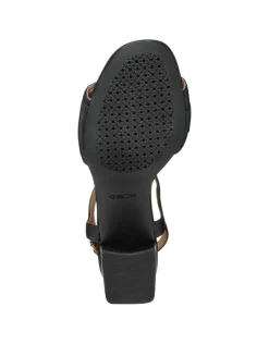 Sandales talon cuir noir GEOX