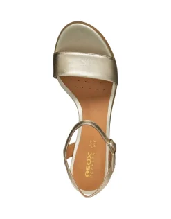 Sandales talon cuir or GEOX