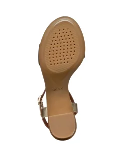 Sandales talon cuir or GEOX