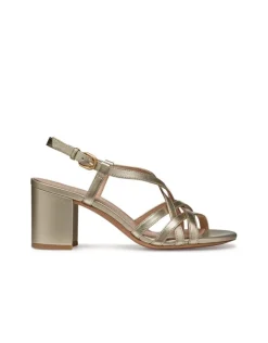 Sandales talon cuir or GEOX