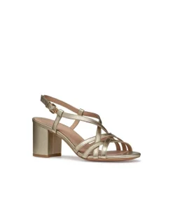 Sandales talon cuir or GEOX