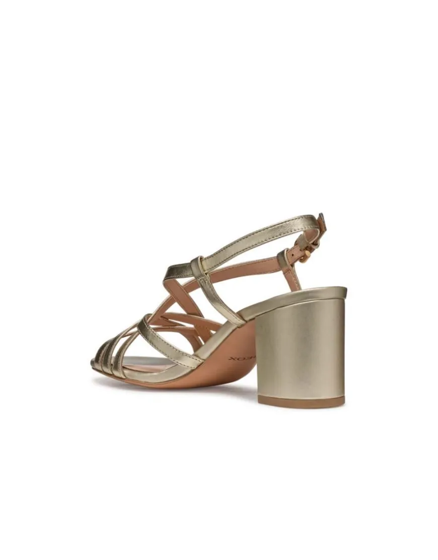 Sandales talon cuir or GEOX