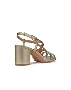 Sandales talon cuir or GEOX