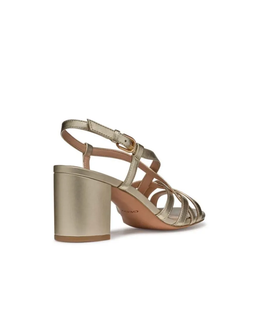 Sandales talon cuir or GEOX