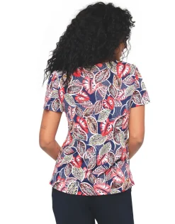 Top feuillages col V