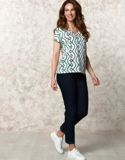 T-shirt blanc motif vert