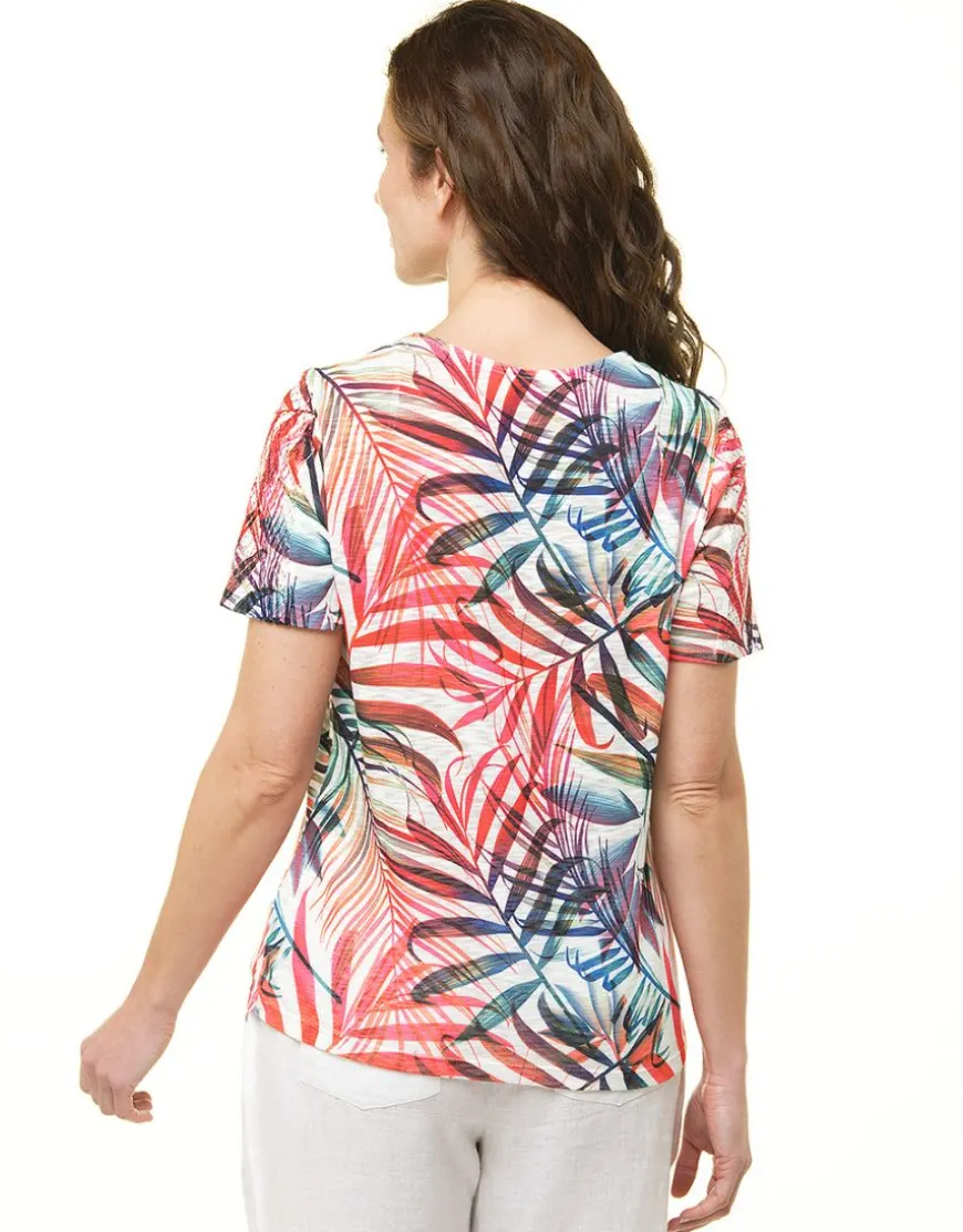 T-shirt blanc palmiers