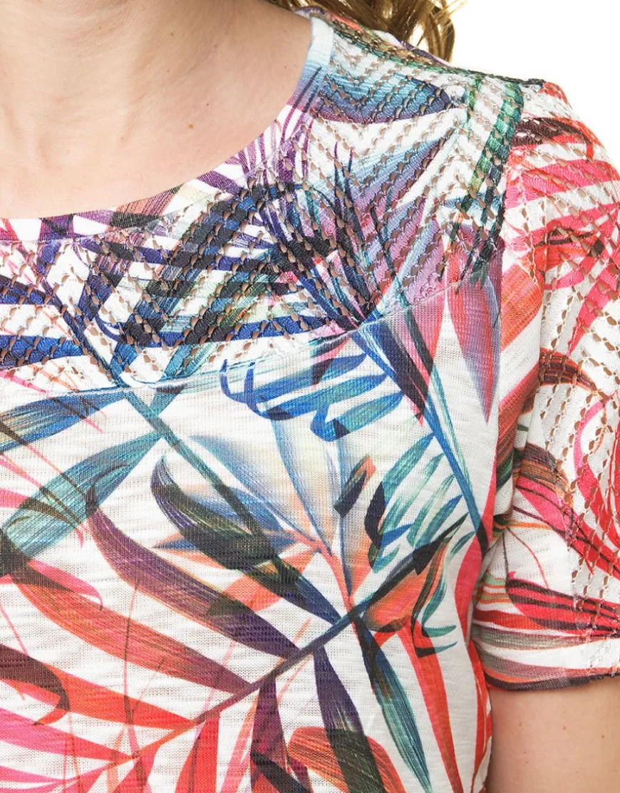 T-shirt blanc palmiers
