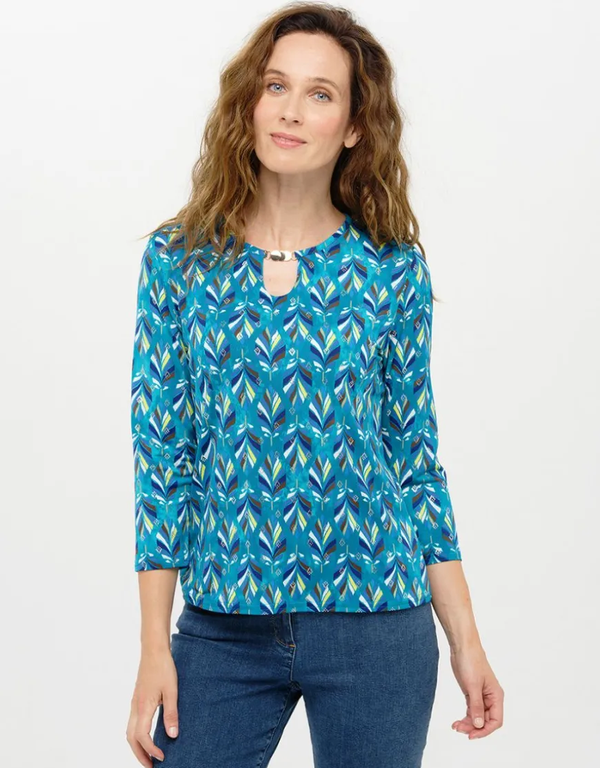 T-shirt bleu à motifs