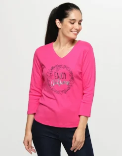 T-shirt coton modal rose