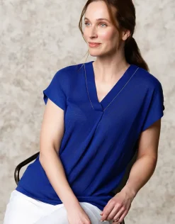 T-shirt fluide bleu dur