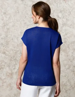 T-shirt fluide bleu dur