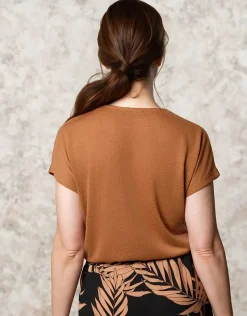 T-shirt fluide marron