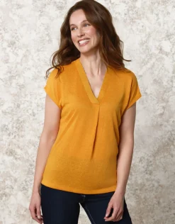 T-shirt fluide ocre