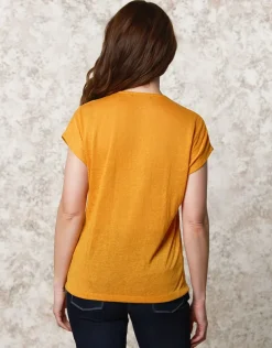 T-shirt fluide ocre