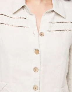 Veste 100% lin beige