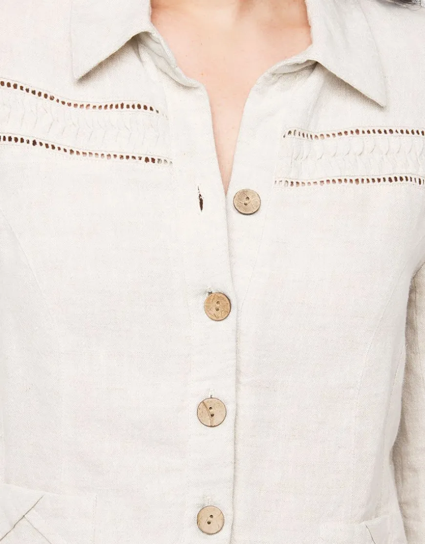 Veste 100% lin beige