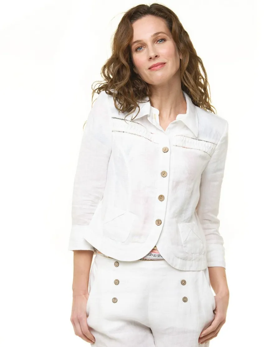 Veste 100% lin blanc