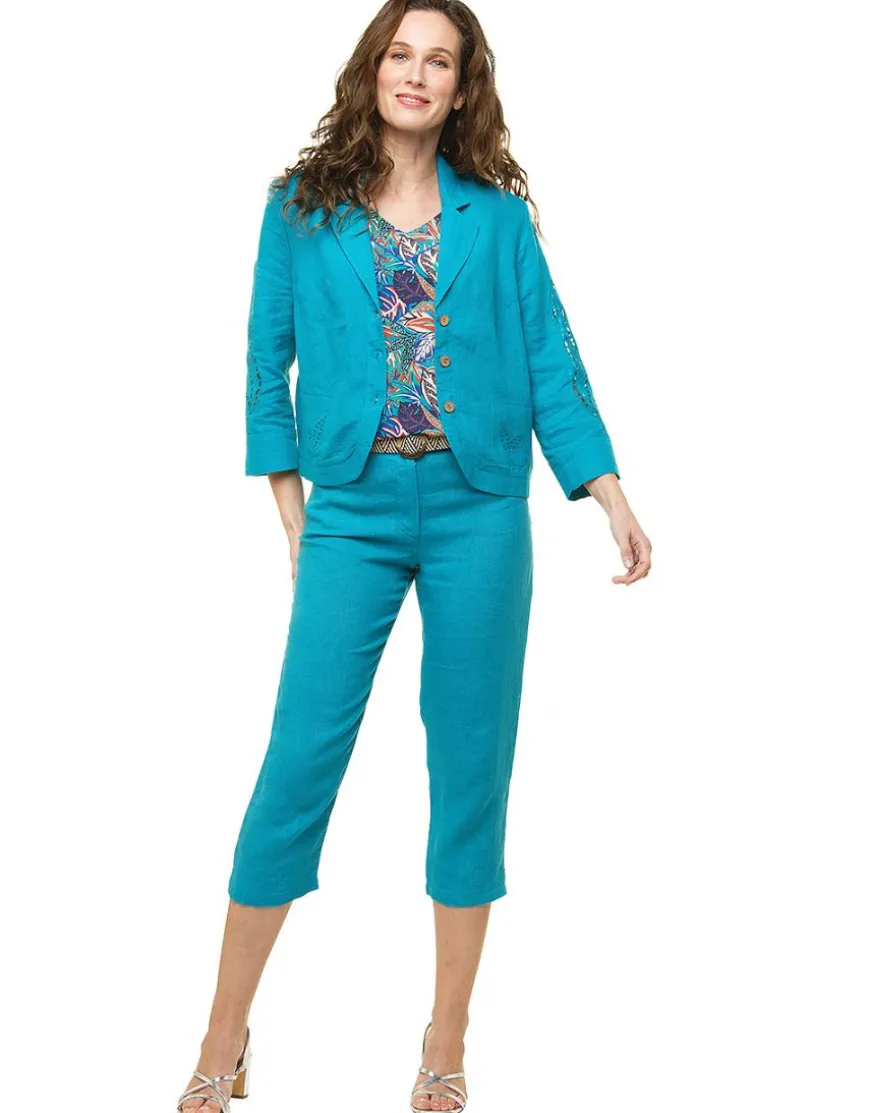 Veste 100% lin bleu