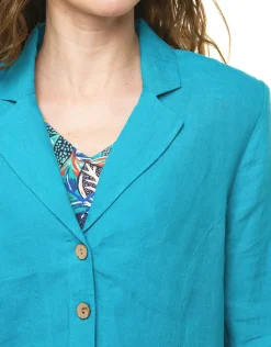 Veste 100% lin bleu