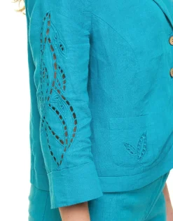 Veste 100% lin bleu